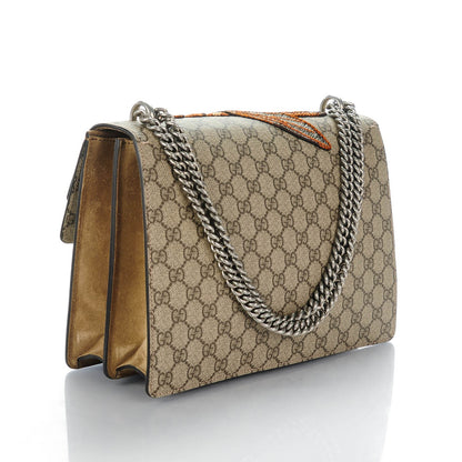 Gucci GG Supreme Monogram Bee Embroidered Medium Dionysus Shoulder Bag Taupe 3 of 8