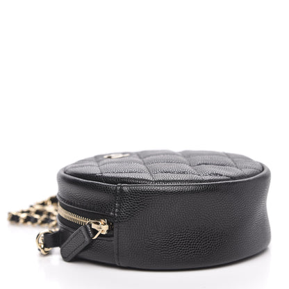 Chanel Caviar Quilted Round Clutch With Chain Black 4 of 10