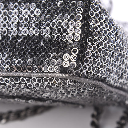 Chanel Sequin Mesh Medium Single Flap Silver 13 of 14