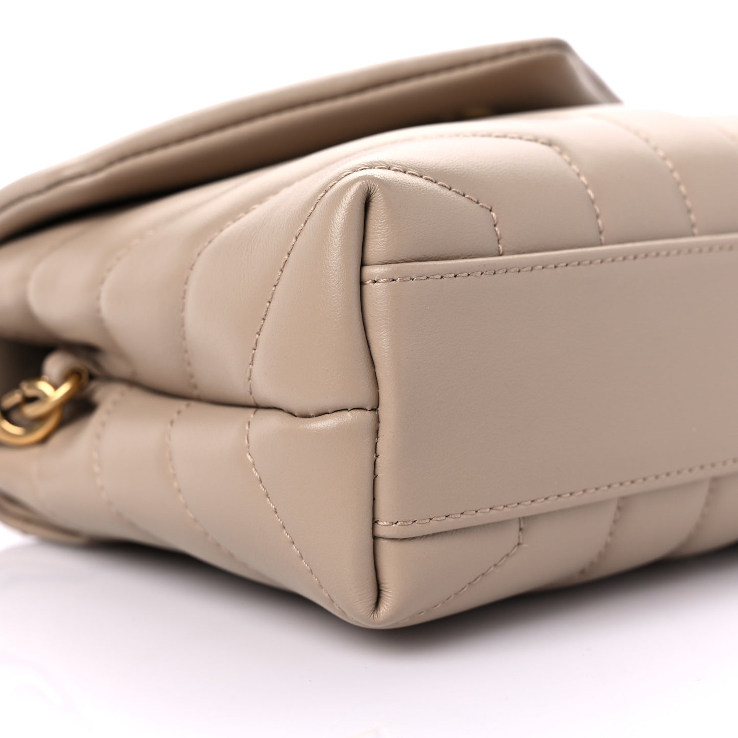 Calfskin Y Quilted Monogram Toy Loulou Crossbody Bag Dark Beige