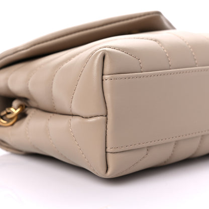 Saint Laurent Calfskin Y Quilted Monogram Toy Loulou Crossbody Bag Dark Beige 7 of 8