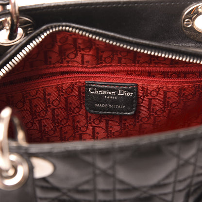 Christian Dior Lambskin Cannage Medium Lady Dior Black 9 of 10