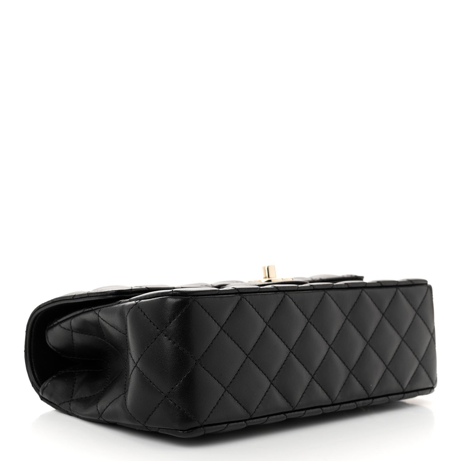 Chanel Lambskin Quilted Crystal Top Handle Small Rectangular Flap Black 4 of 11
