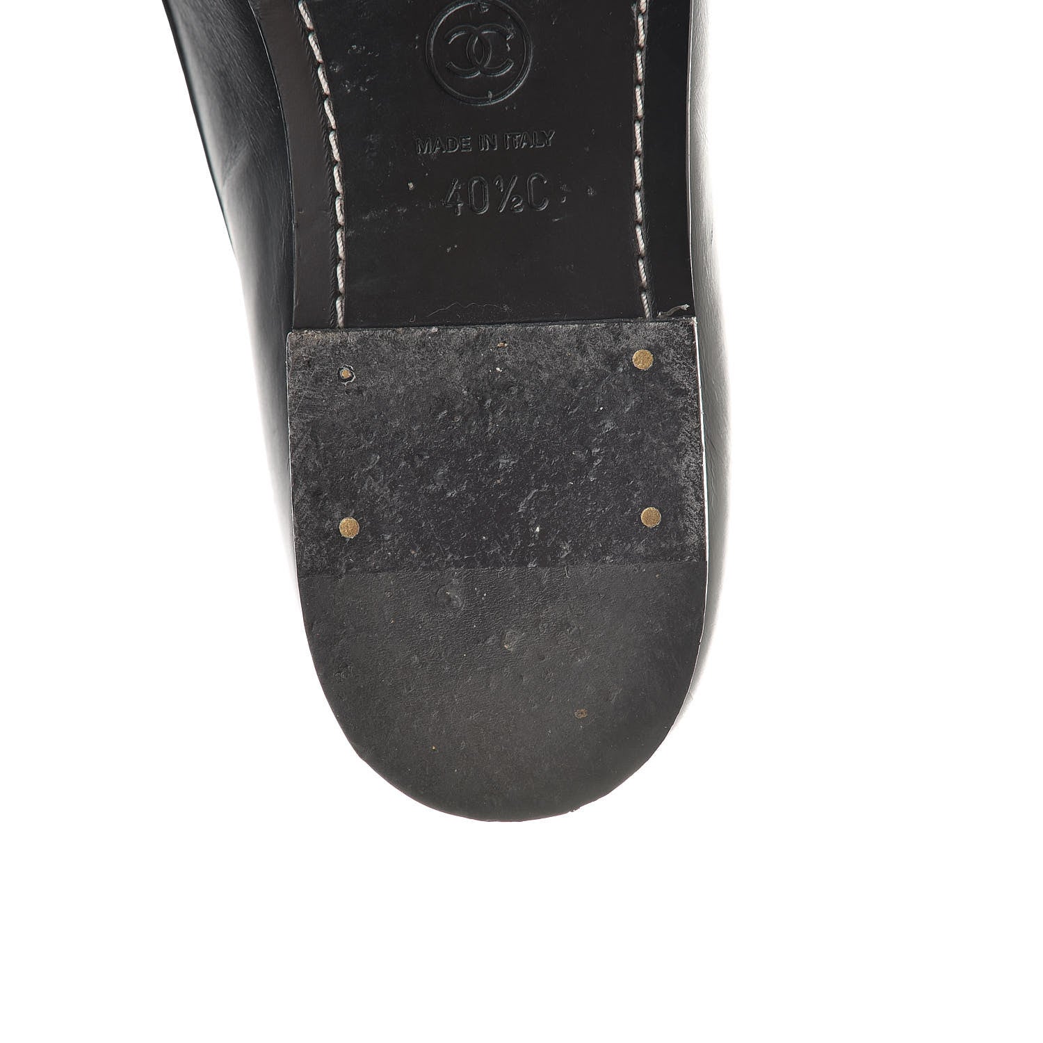 Chanel Calfskin Pearl CC Mocassin Loafers 40.5 Black 12 of 17