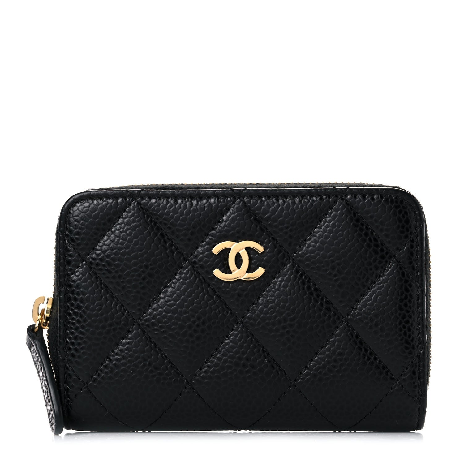 Chanel Caviar Quilted Zip Coin Purse Black 1 of 8