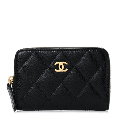 Chanel Caviar Quilted Zip Coin Purse Black 1 of 8