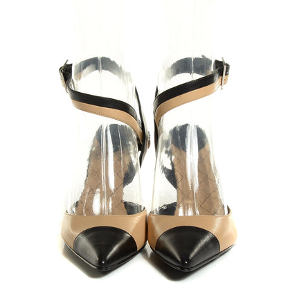 Chanel Lambskin Cap Toe Ankle Strap Pumps 37 Black Beige 2 of 6