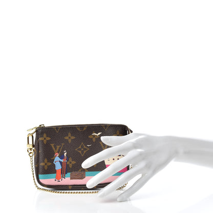 Louis Vuitton Monogram 2016 Christmas Animation Mini Pochette Accessories Rose Ballerine 2 of 7