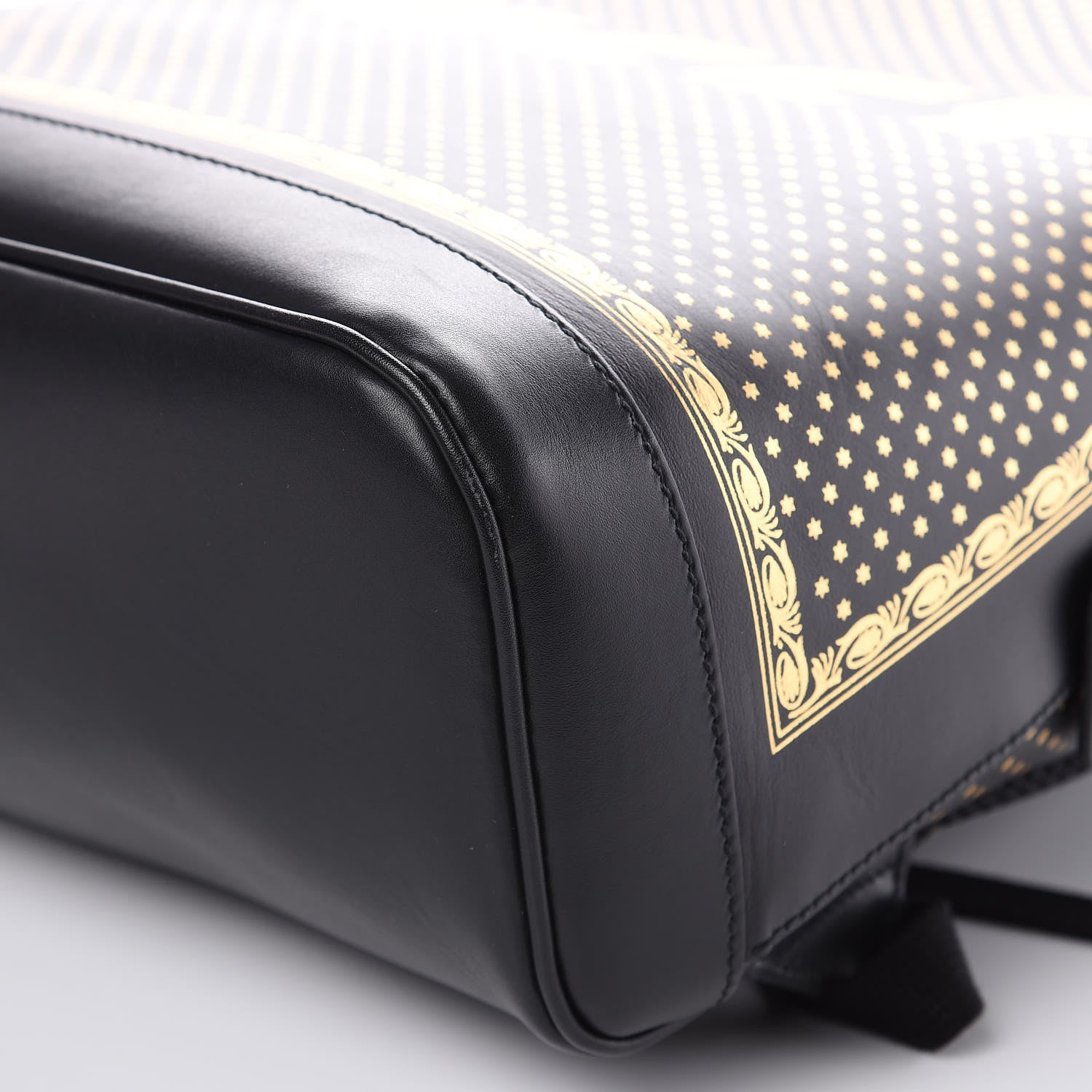Gucci X SEGA Calfskin GUCCY Stars Dome Backpack Black Gold 8 of 10