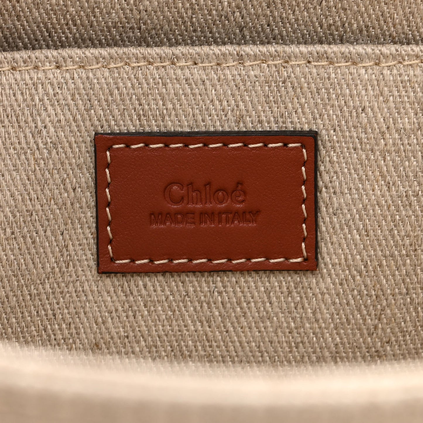 Cotton Calfskin Medium Woody Ribbon Tote White Brown