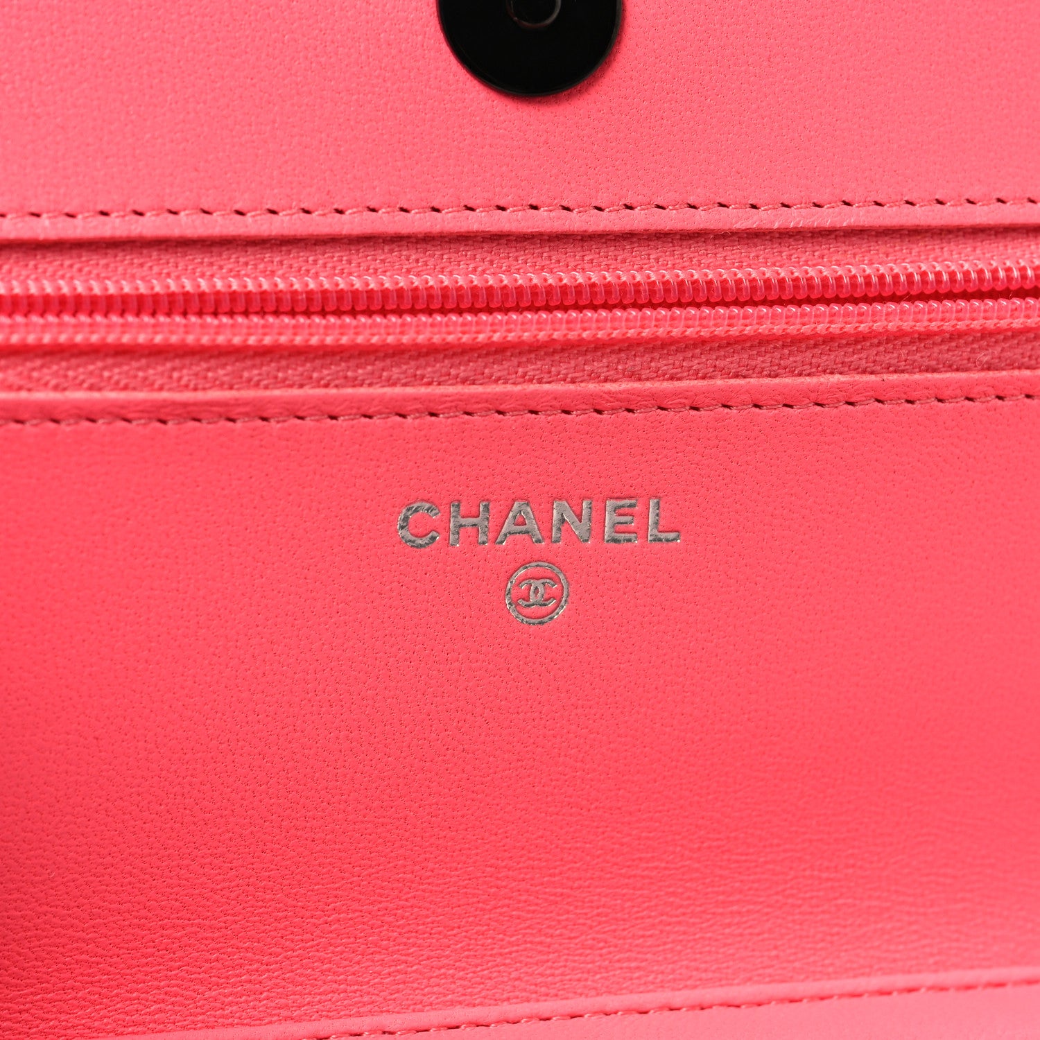 Chanel Lambskin Quilted Wallet On Chain WOC Coral Pink 6 of 11