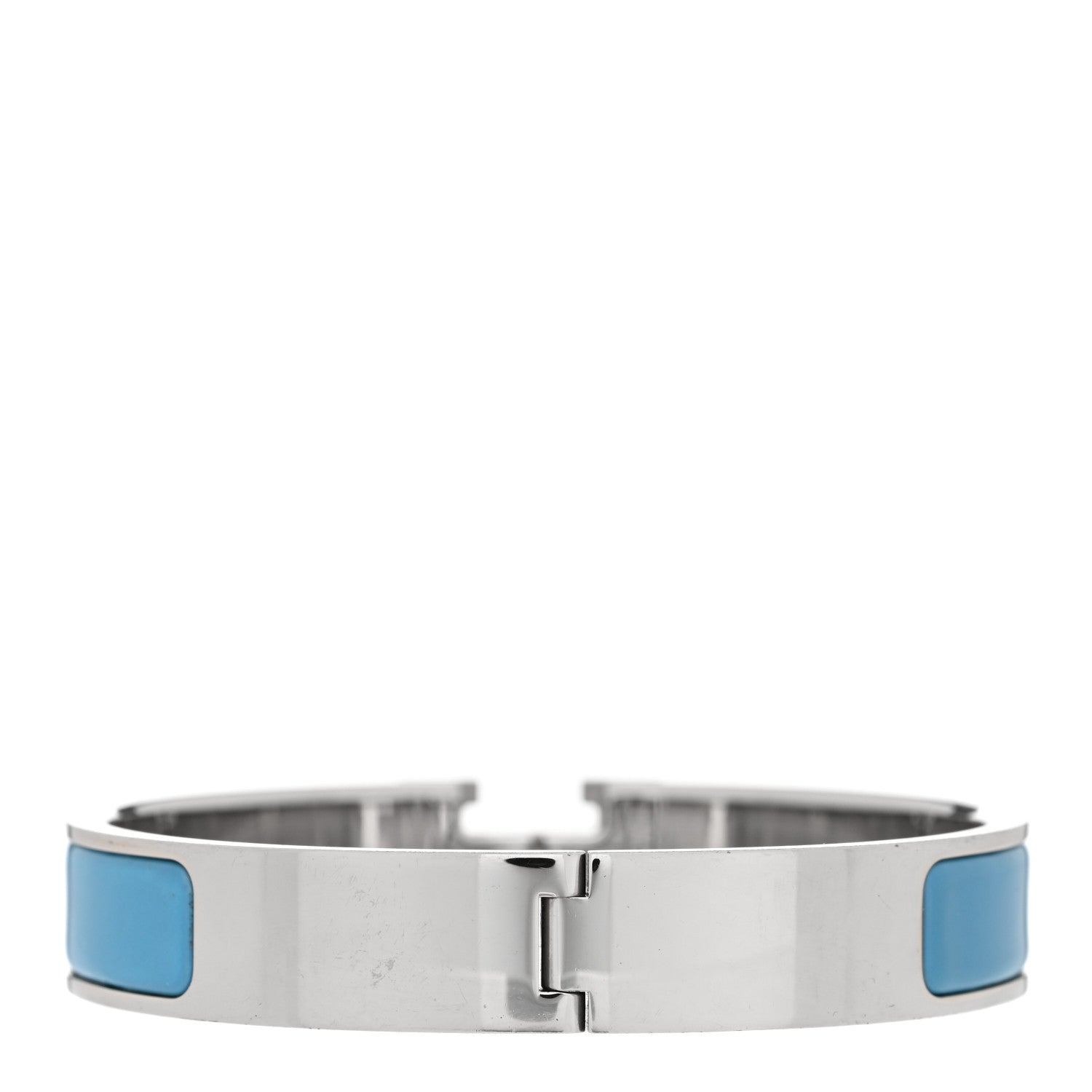Hermes Enamel Narrow Clic Clac H Bracelet GM Blue Jean 5 of 9