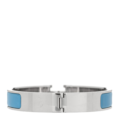 Hermes Enamel Narrow Clic Clac H Bracelet GM Blue Jean 5 of 9