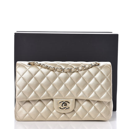 Chanel Metallic Caviar Quilted Medium Double Flap Light Gold 9 of 9