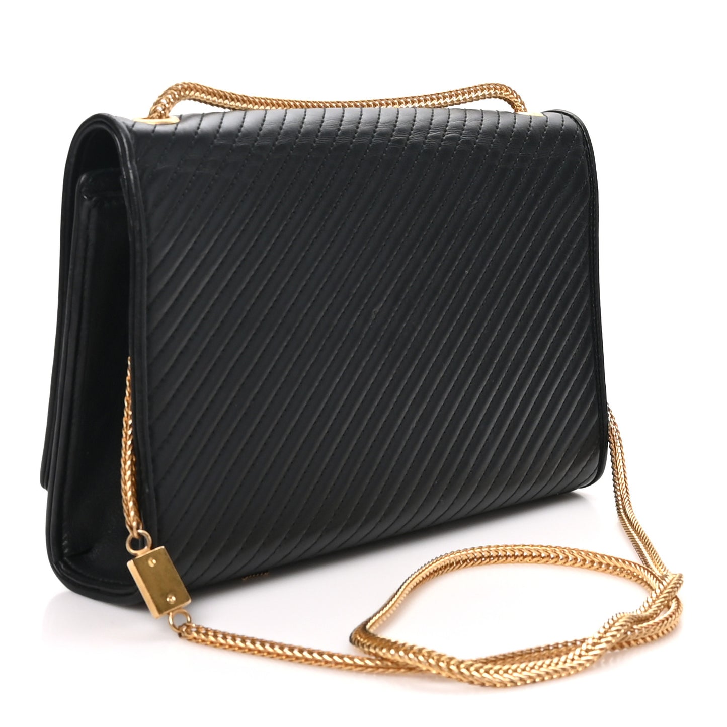 Smooth Calfskin Medium Classic Monogram Kate Tassel Satchel Black