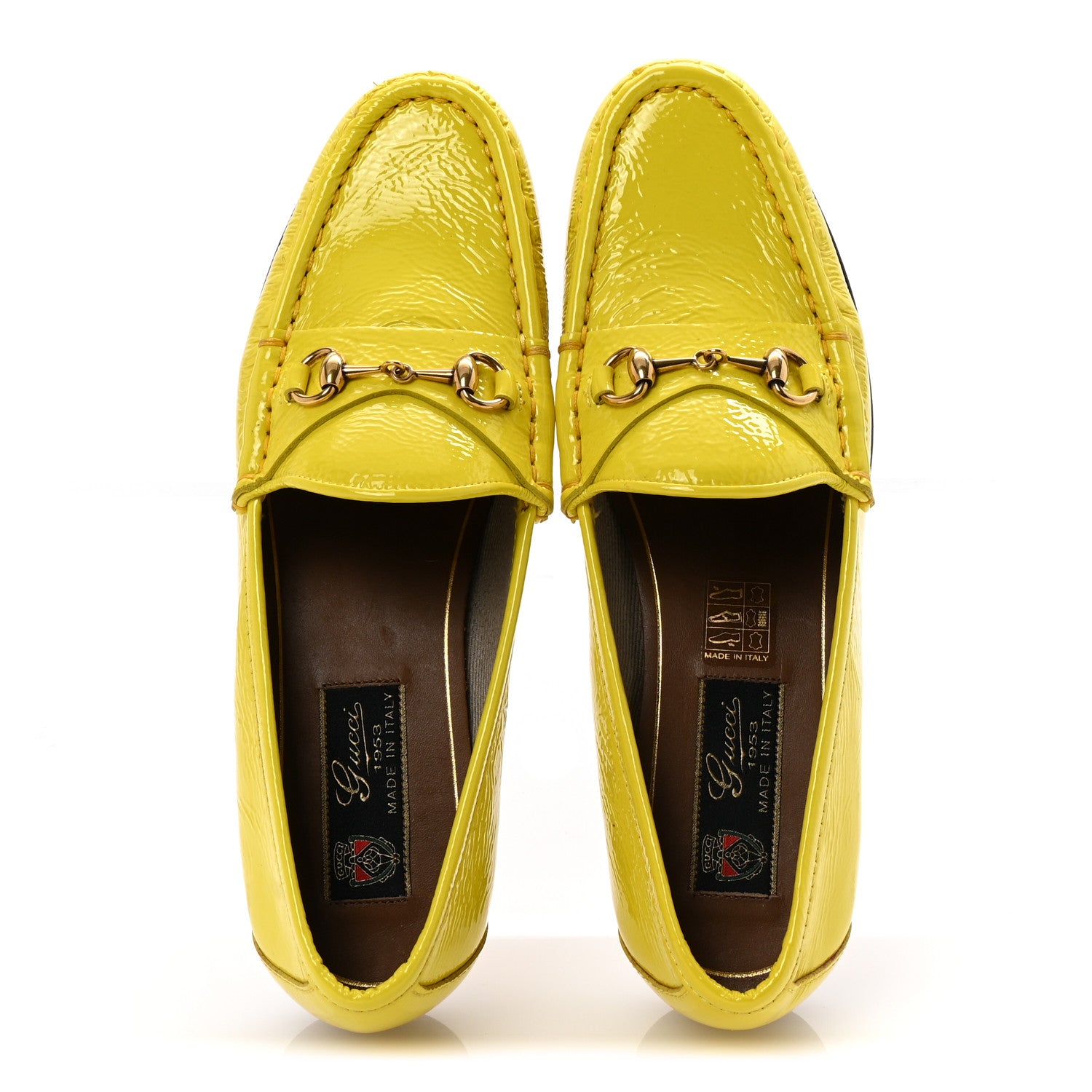 Gucci Vernice Naplack Womens 1953 Horsebit Loafers 36.5 Acid Lime 2 of 9