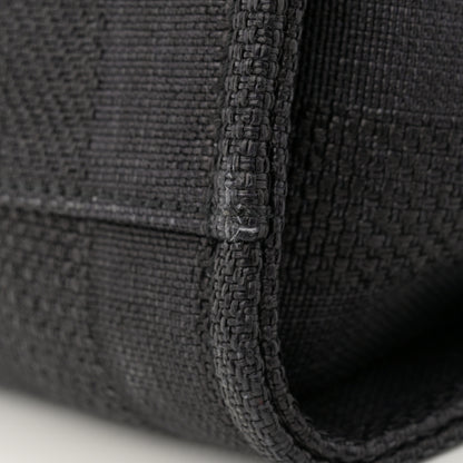 Chanel Mixed Fibers Calfskin Striped Medium Deauville Tote Black 12 of 12