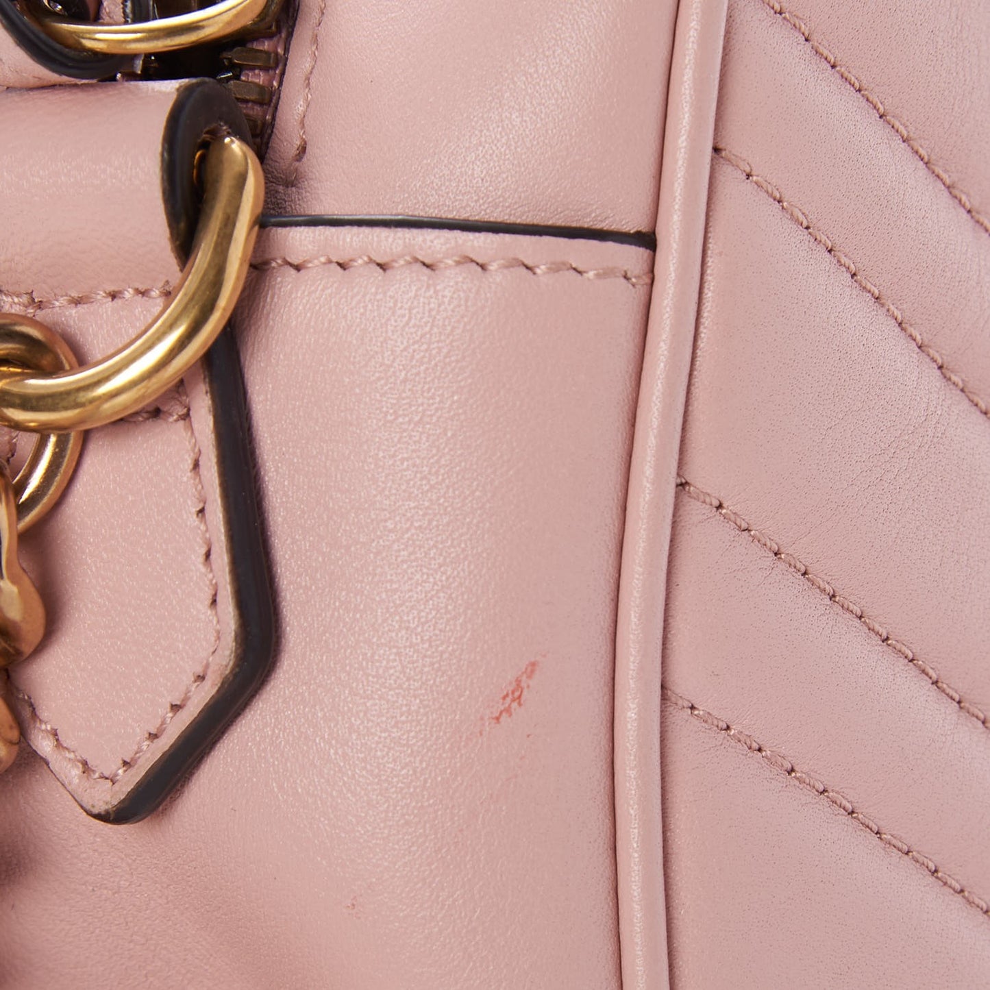 Calfskin Matelasse Small GG Marmont Chain Shoulder Bag Perfect Pink