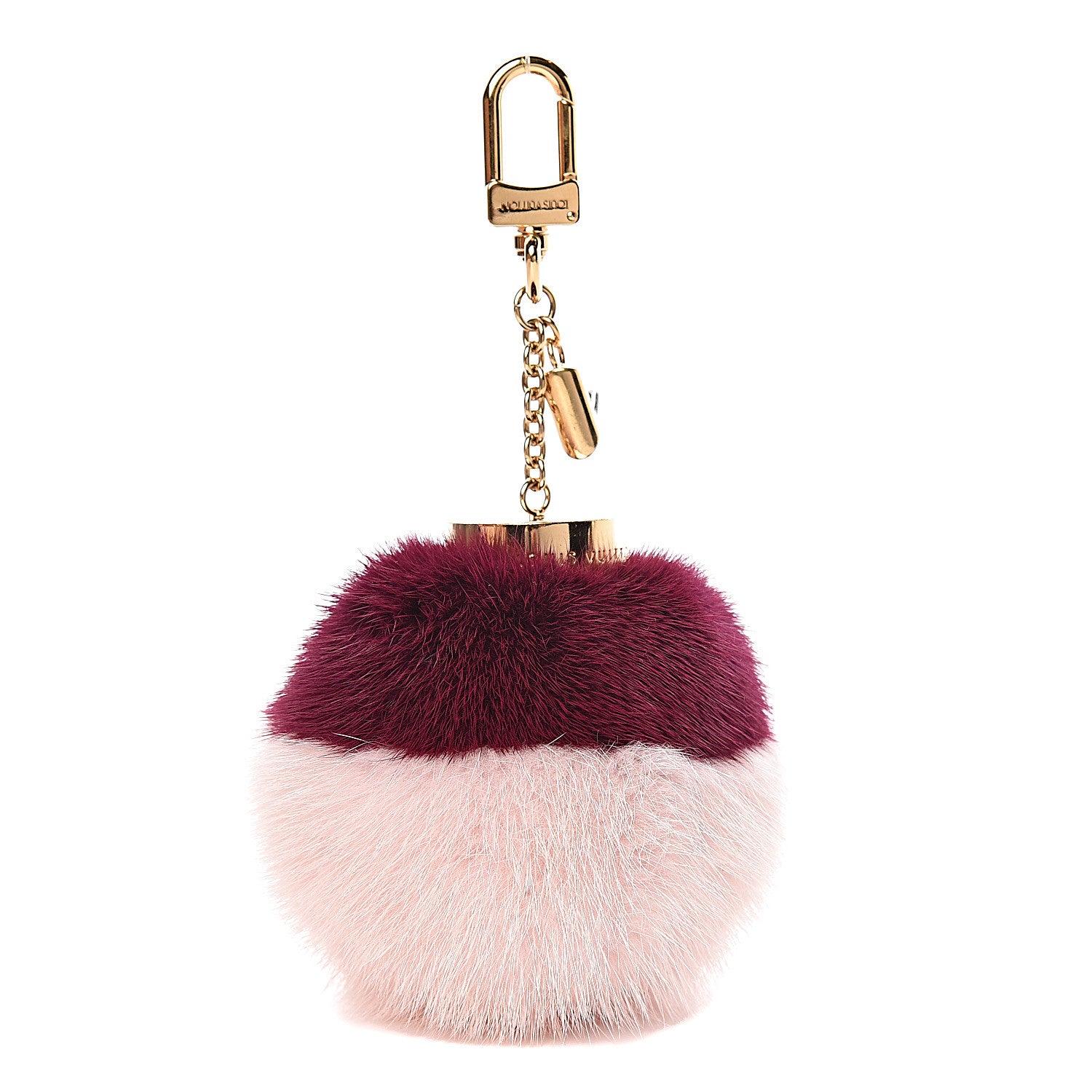 Louis Vuitton Mink Fur Bubble Duo Bag Charm Violet Pink 1 of 3