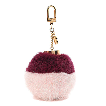 Louis Vuitton Mink Fur Bubble Duo Bag Charm Violet Pink 1 of 3
