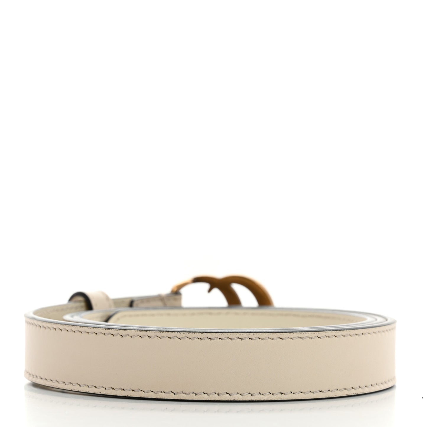 Calfskin Double G 20mm Belt  85 34 Mystic White