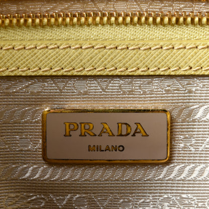 Prada Saffiano Lux Mini Galleria Double Zip Tote Ginestra 7 of 10