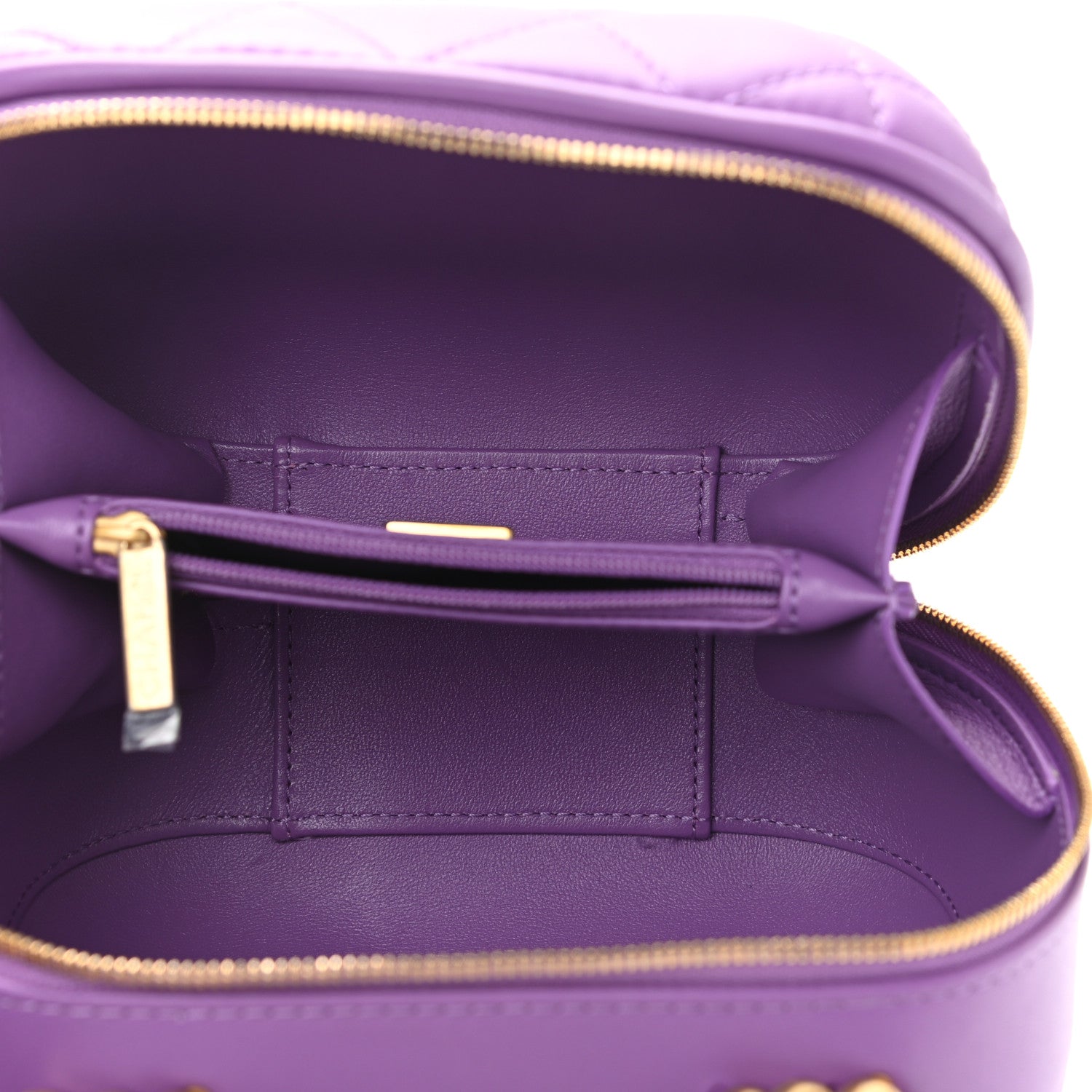 Chanel Lambskin Quilted Small CC Bubble Vanity Case Purple 7 of 10
