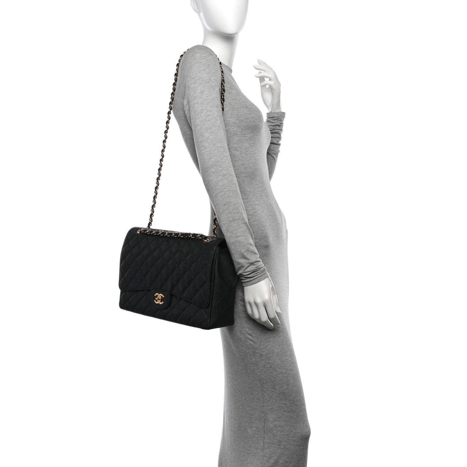 Chanel Caviar Quilted Maxi Single Flap Black 2 of 10