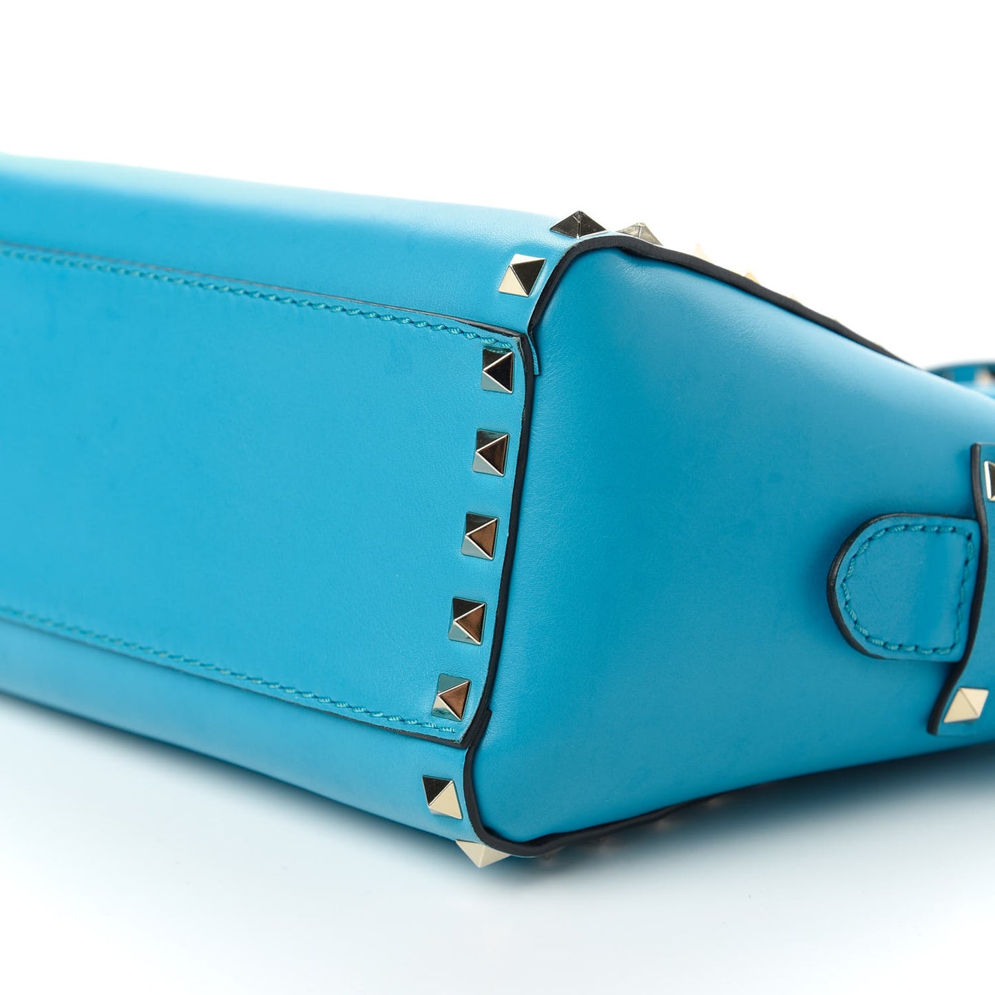 Vitello Mini Rockstud Double Handle Tote Parrot