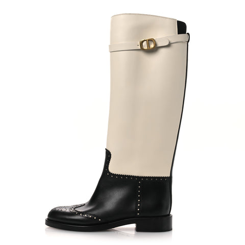 Calfskin Empreinte High Boot 38 White Black