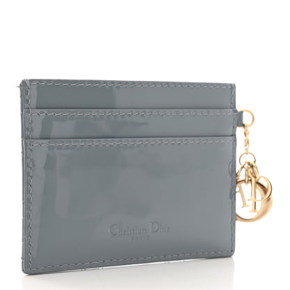 Christian Dior Patent Cannage Lady Dior Card Holder Cloudy Blue 3 of 8