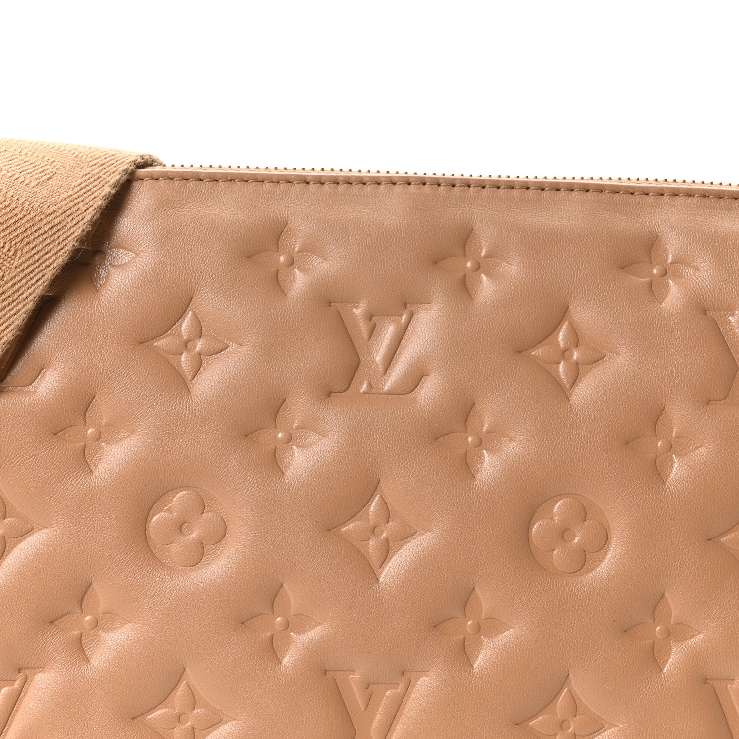 Louis Vuitton Lambskin Embossed Monogram Coussin PM Camel 7 of 9