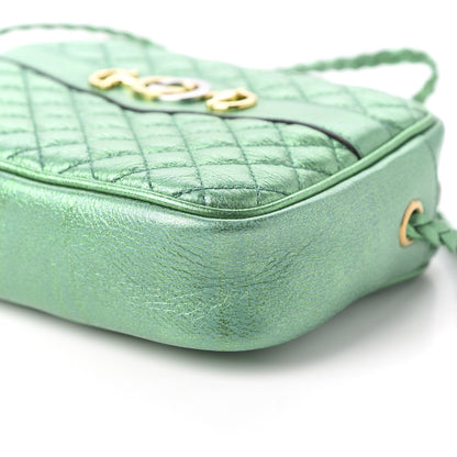 Gucci Laminated Nappa Trapuntata Mini Zumi Shoulder Bag Jasmine Green 7 of 9