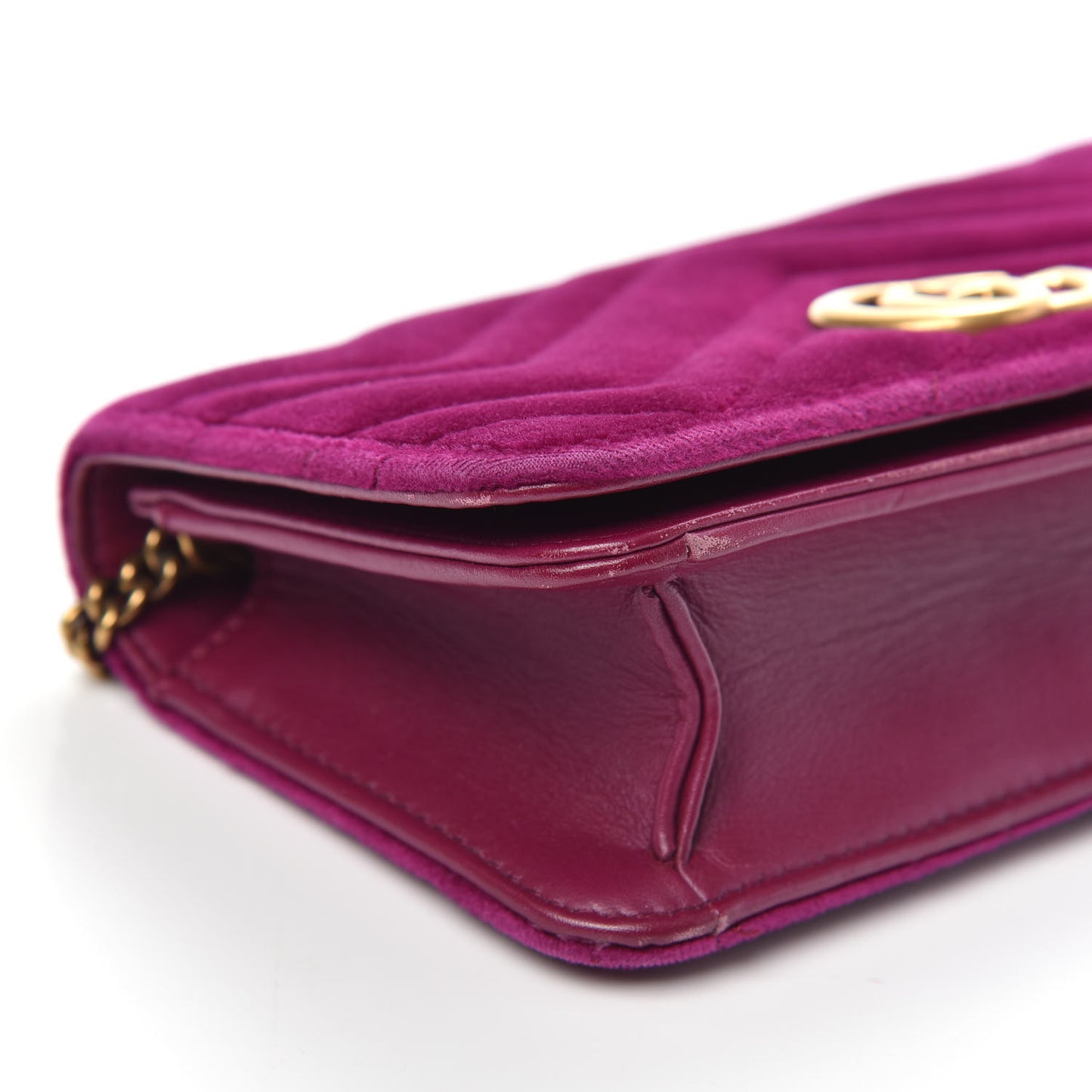 Velvet Matelasse GG Marmont Mini Bag Fuchsia Violet Cyclamen
