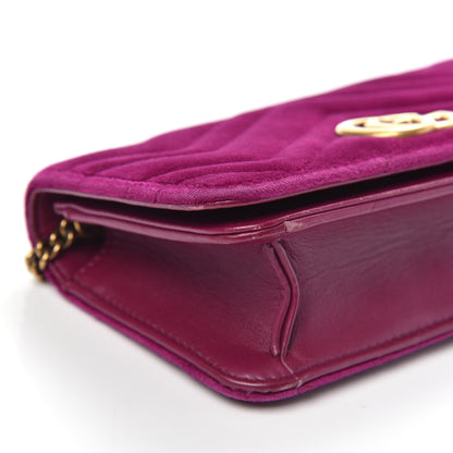 Gucci Velvet Matelasse GG Marmont Mini Bag Fuchsia Violet Cyclamen 7 of 14