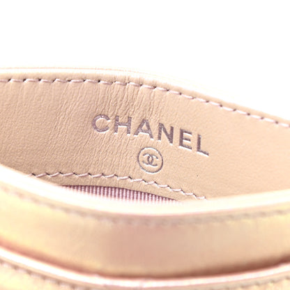 Chanel Iridescent Calfskin Quilted Card Holder Pink 6 of 7