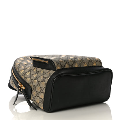 Gucci GG Supreme Monogram Bees Print Small Day Backpack Beige Oro Black 4 of 11
