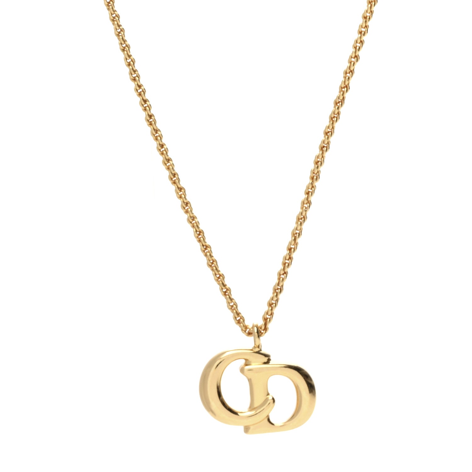 Christian Dior Metal CD Logo Necklace Gold 2 of 4
