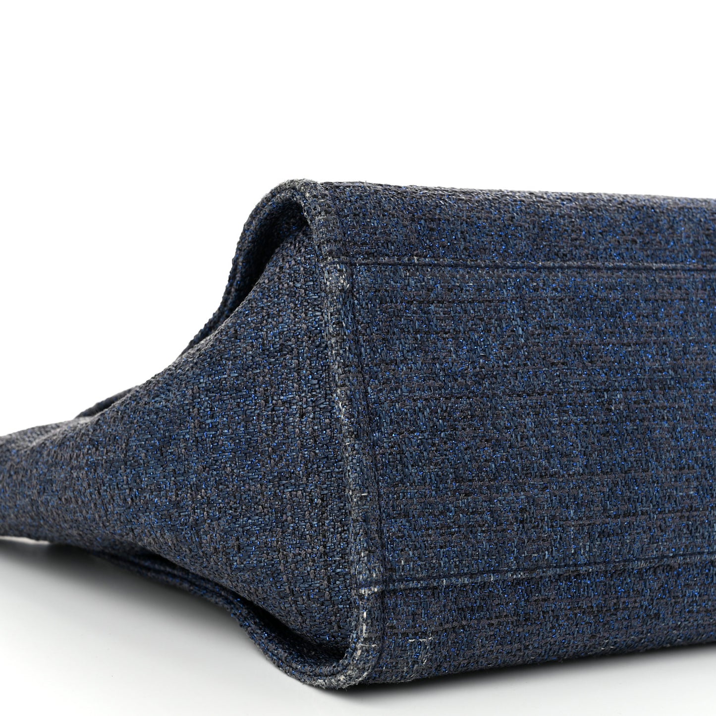 Lurex Canvas Medium Deauville Tote Navy Blue