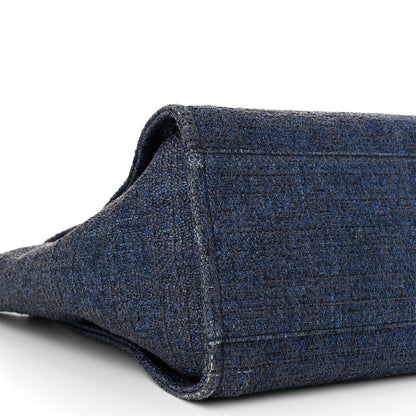 Chanel Lurex Canvas Medium Deauville Tote Navy Blue 9 of 10