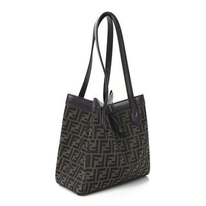 Fendi Fabric Jacquard Vitello Grace FF 1974 Medium Fendi Origami Tobacco Moro Ebano 3 of 8