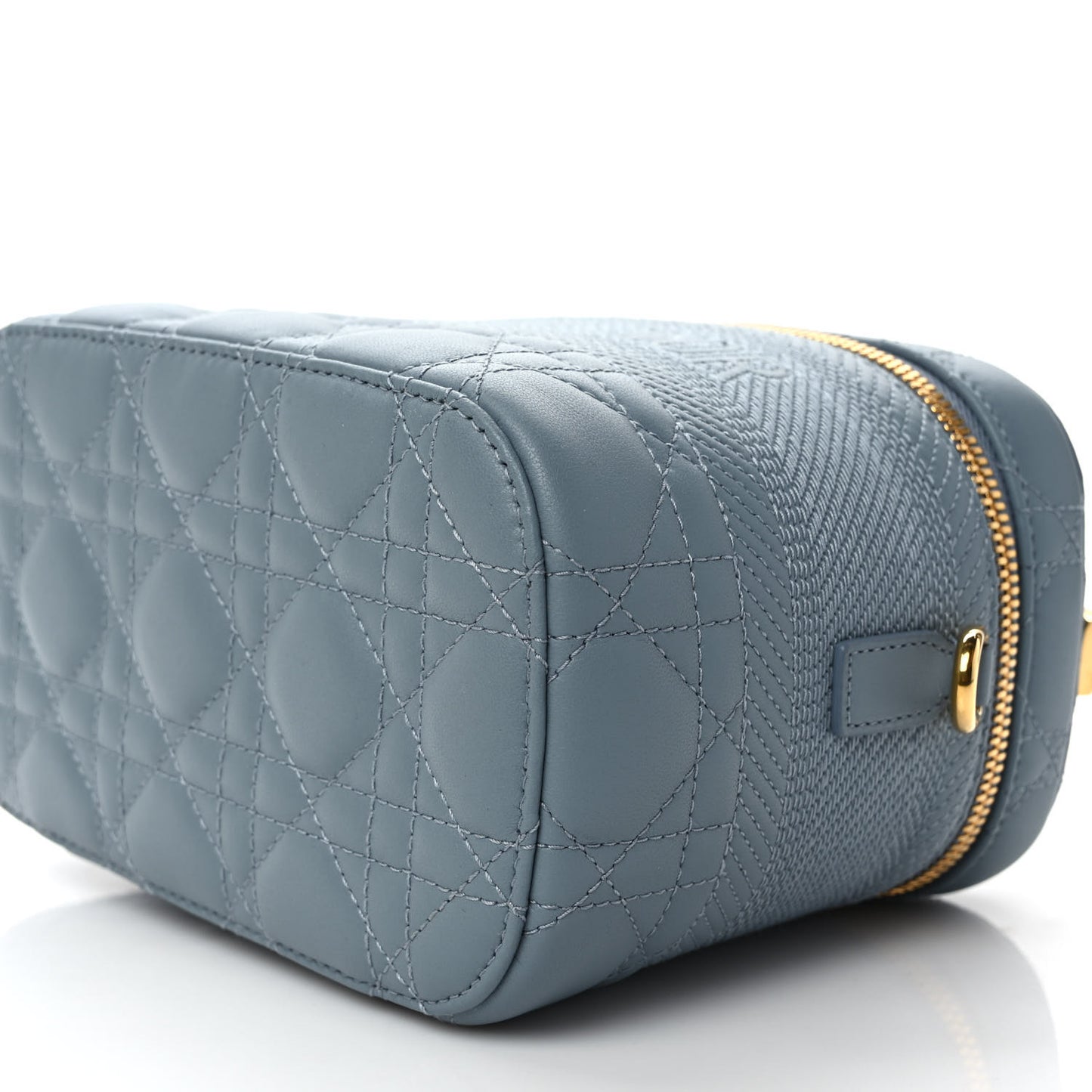 Lambskin Cannage Small Diortravel Vanity Case Cloud Blue