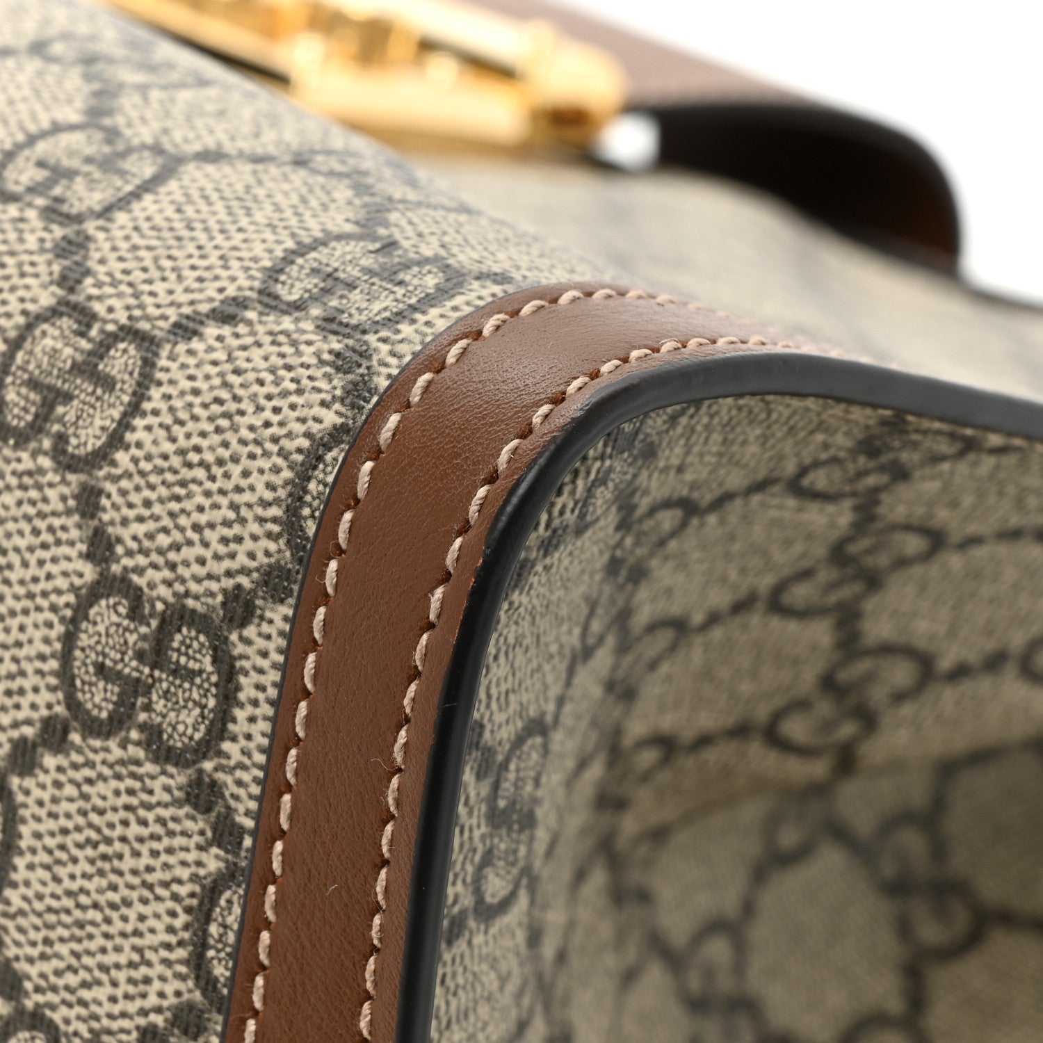 Gucci GG Supreme Monogram Medium Padlock Tote Beige Cuir 11 of 14