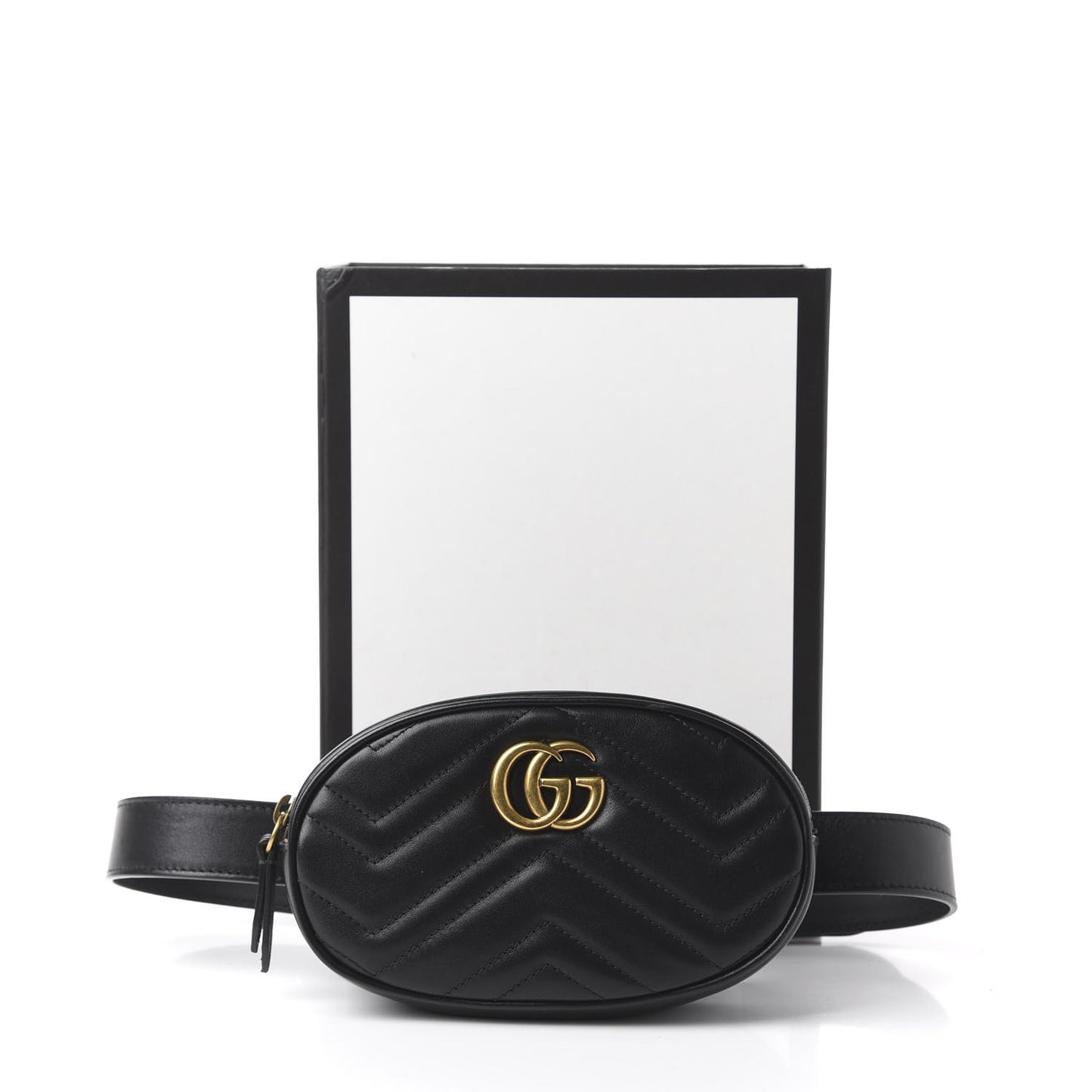 Calfskin Matelasse GG Marmont Belt Bag 75 30 Black