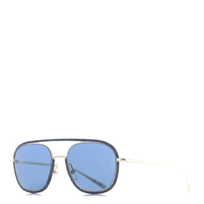 Chanel Metal Denim Pilot Sunglasses 4249-J Gold Dark Blue 1 of 7