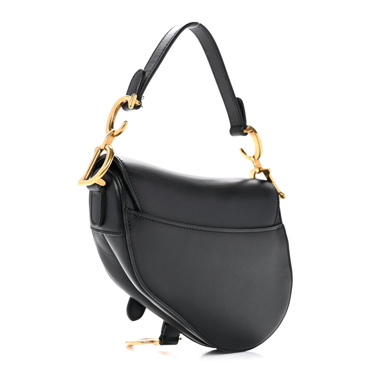 Calfskin Mini Saddle Bag Black