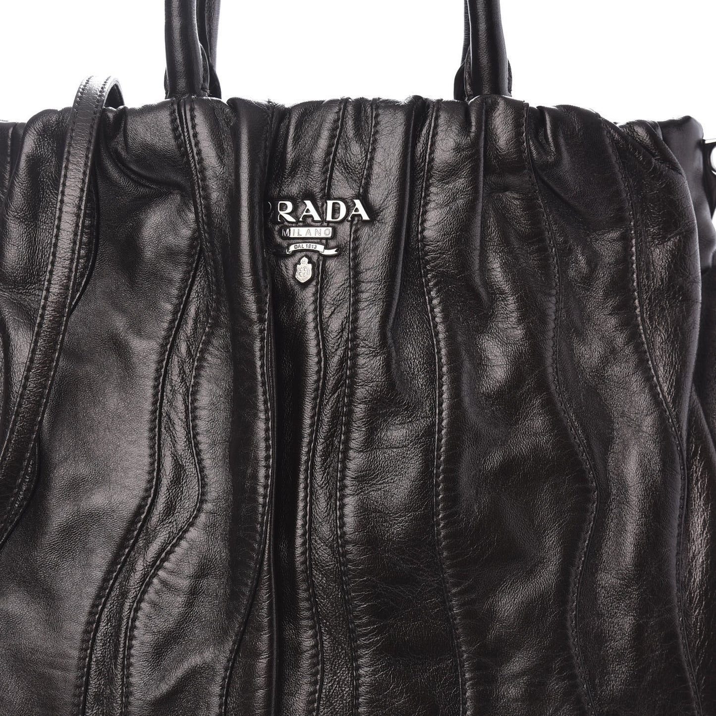 Nappa Stripes Tote Black