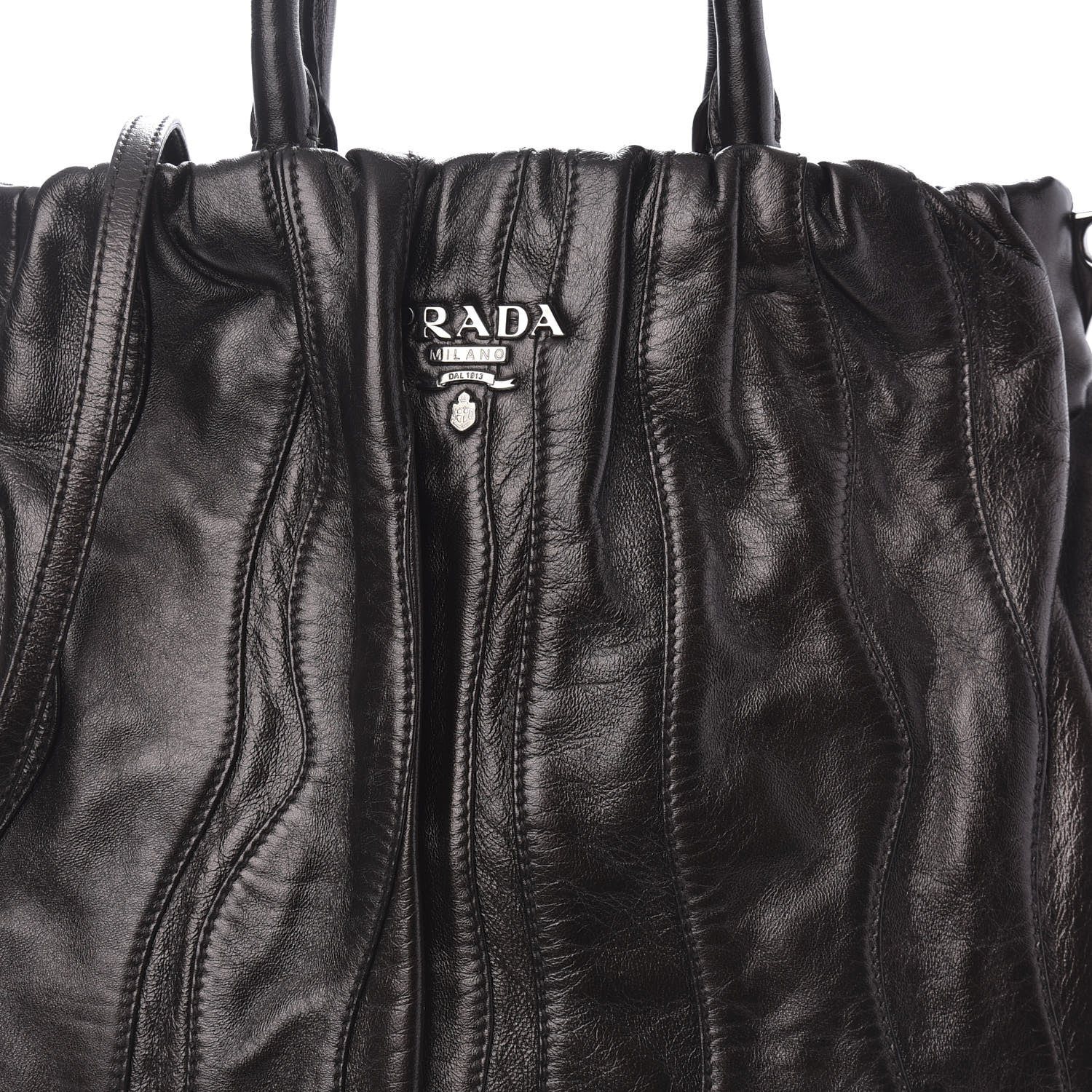 Prada Nappa Stripes Tote Black 8 of 8