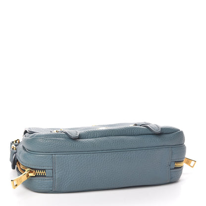 Prada Vitello Daino Push Lock Messenger Bag Marine 4 of 10