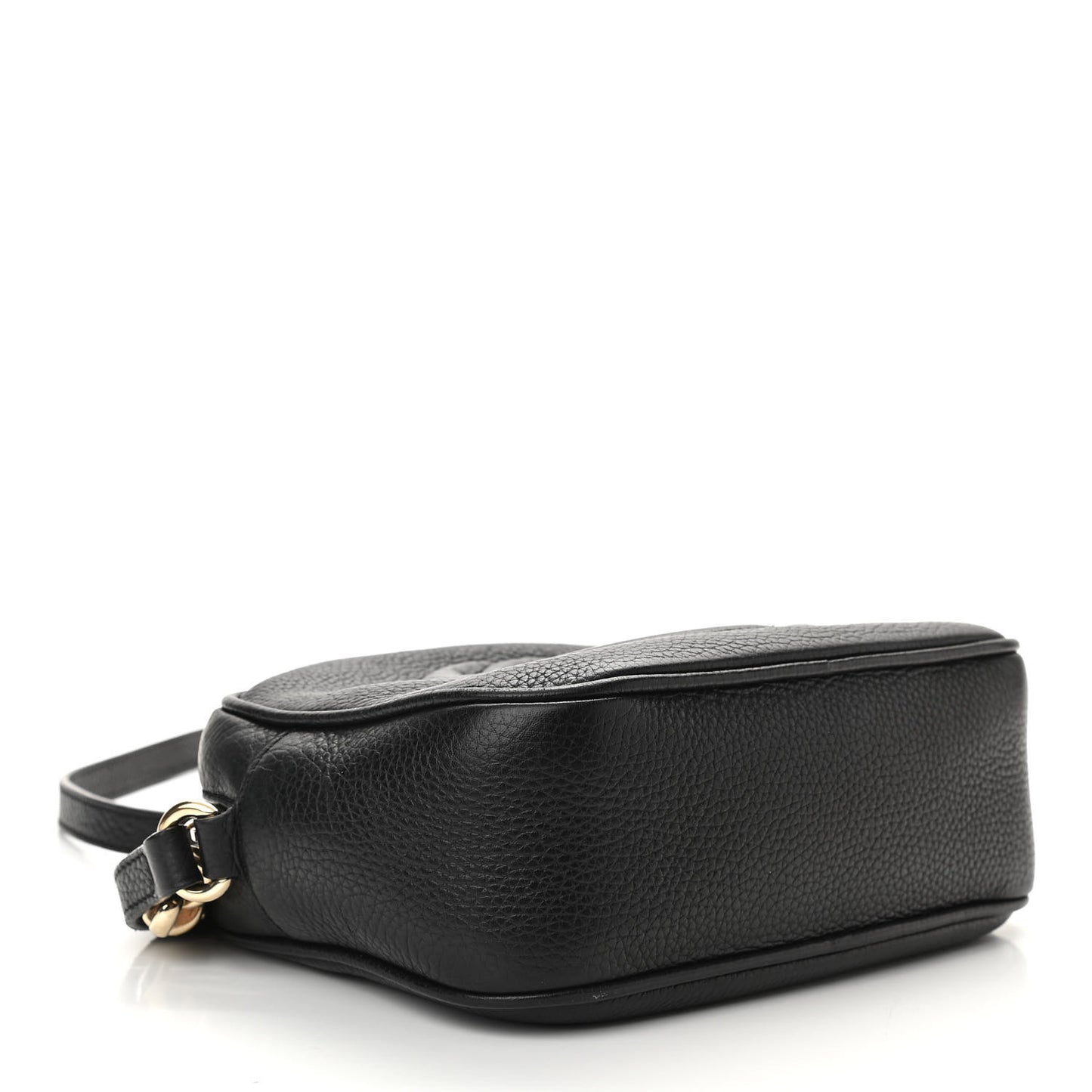 Pebbled Calfskin Small Soho Disco Bag Black